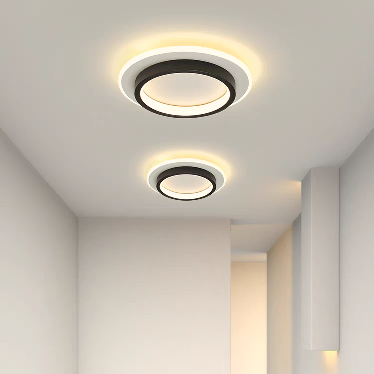 Round LED Ceiling Fixture Hallway Modern Metal Design - Image 5