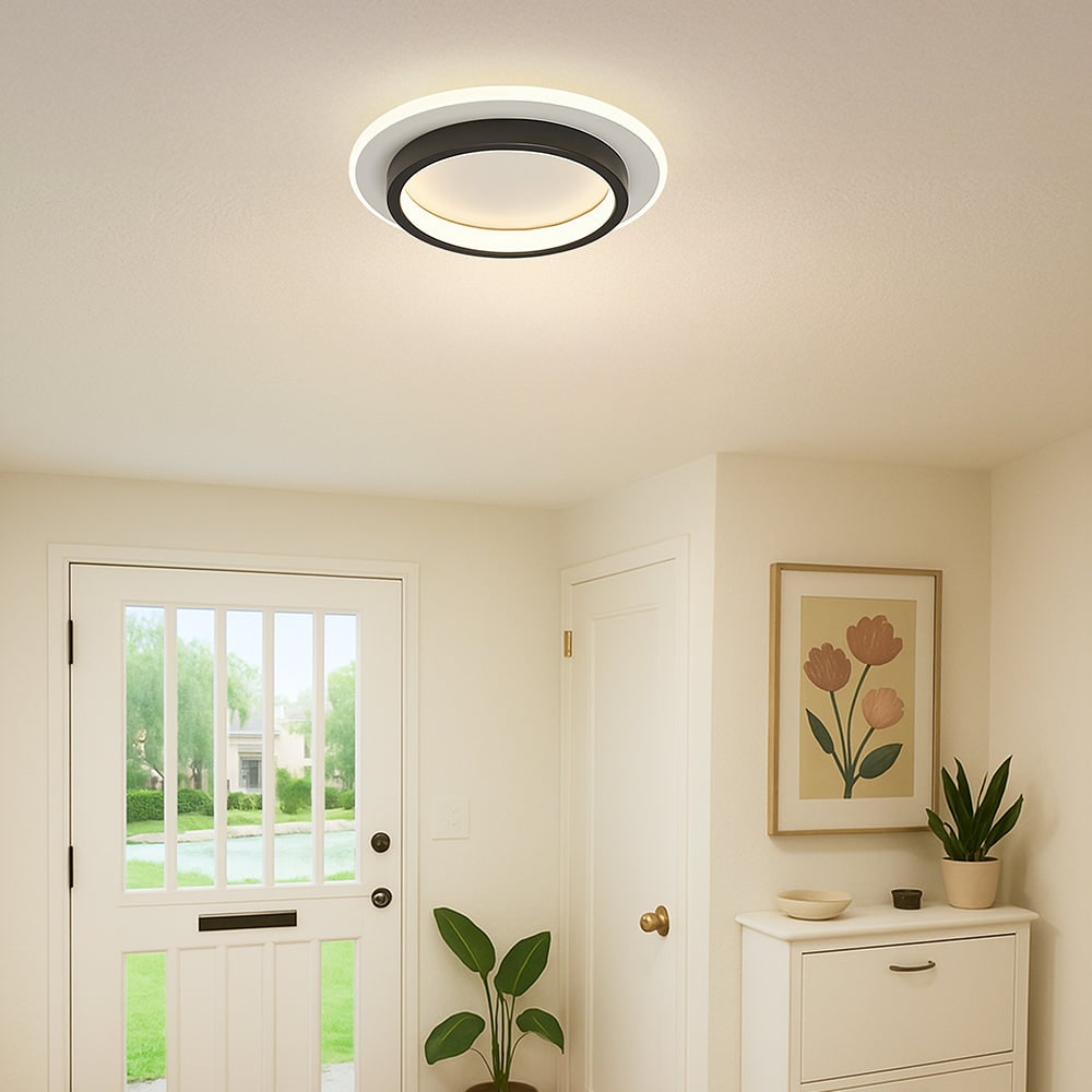Round LED Ceiling Fixture Hallway Modern Metal Design - Image 6