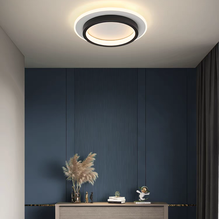 Round LED Ceiling Fixture Hallway Modern Metal Design - Image 7