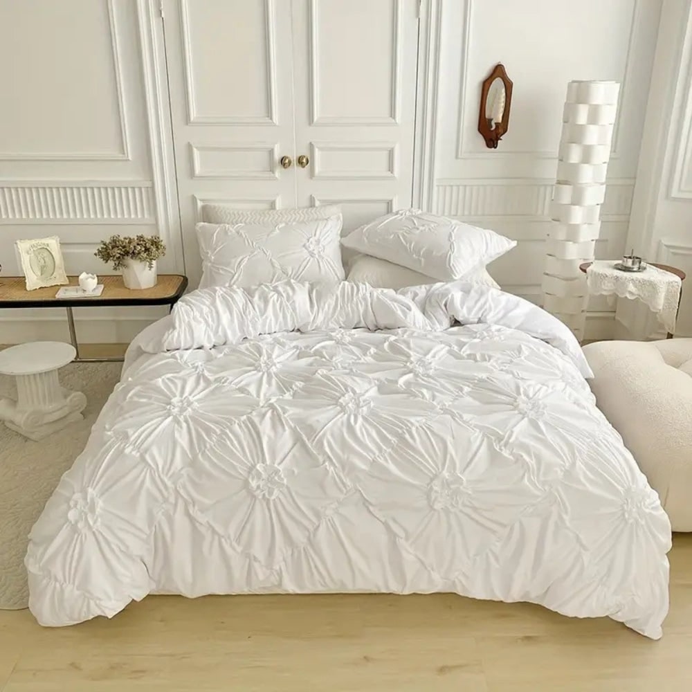 Ruffle Flower Quilt Cover Set Elegant Bedding Cozy Bedrooms - Image 2