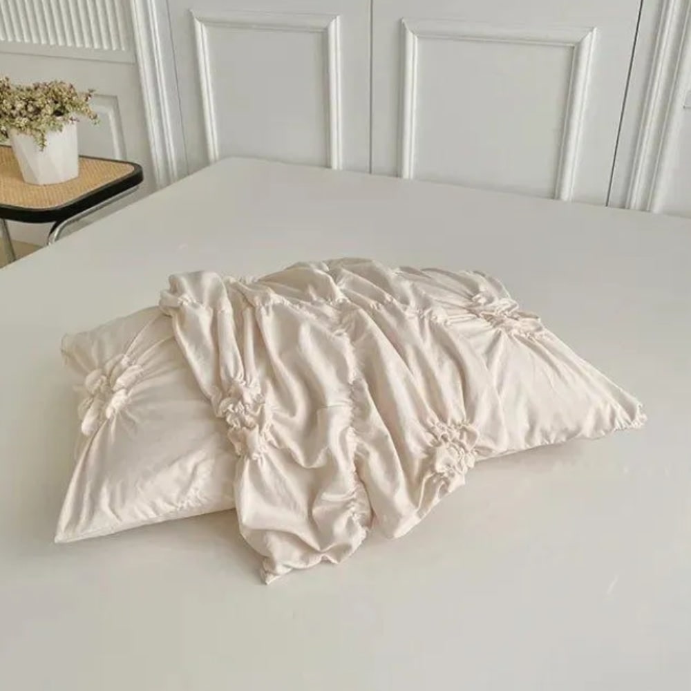 Ruffle Flower Quilt Cover Set Elegant Bedding Cozy Bedrooms - Image 6