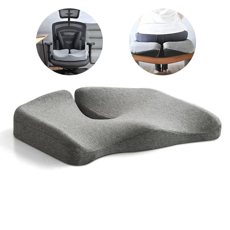 Seat Cushion Back Ergonomic Design Gray - Image 1