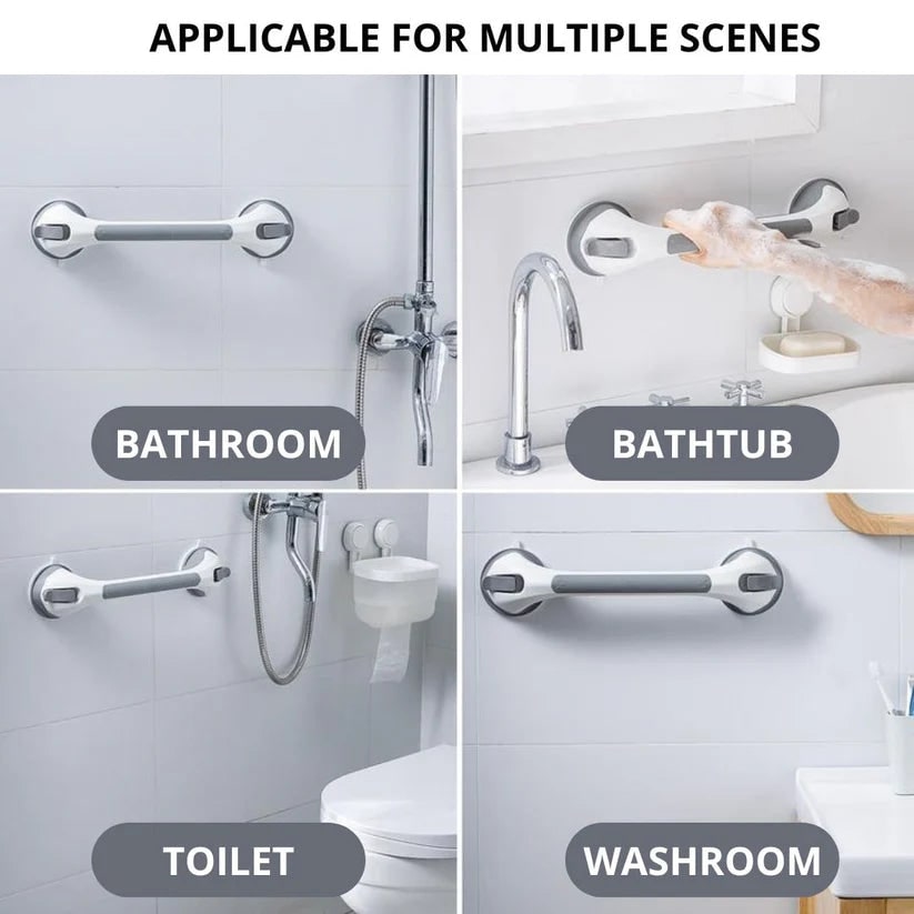 Shower Grab Bar Bathroom Safety Suction Cup Handle Easy Install - Image 4