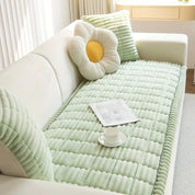 Sofa Cover Couch Cover Plush Pleated Edge Stretch Slipcover - Image 1