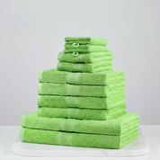 Soft Green Cotton Towel Set 10-Piece Bathroom Essentials Bundle - Image 2