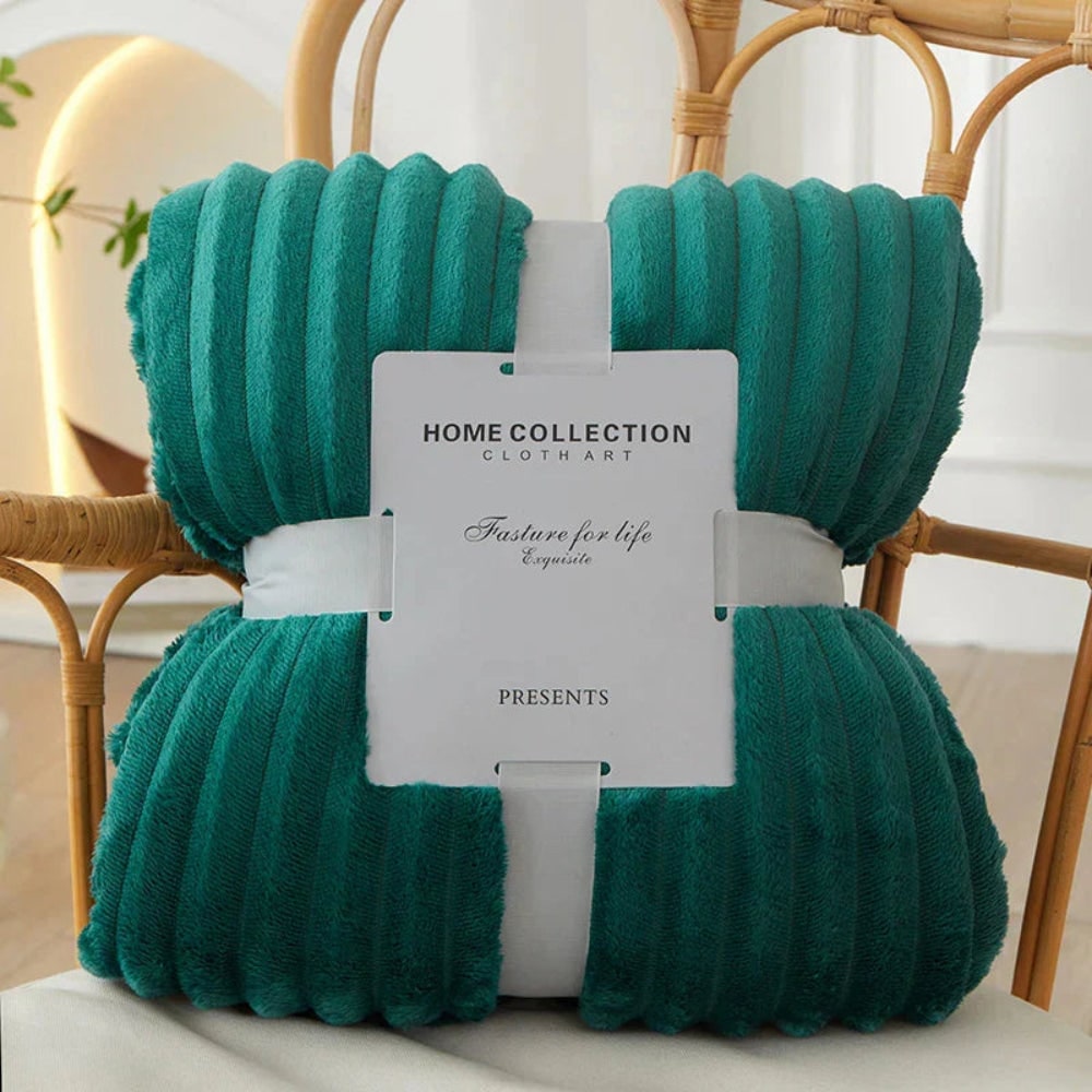 Soft Throw Blanket Cozy Striped Reversible Large Home - Image 5