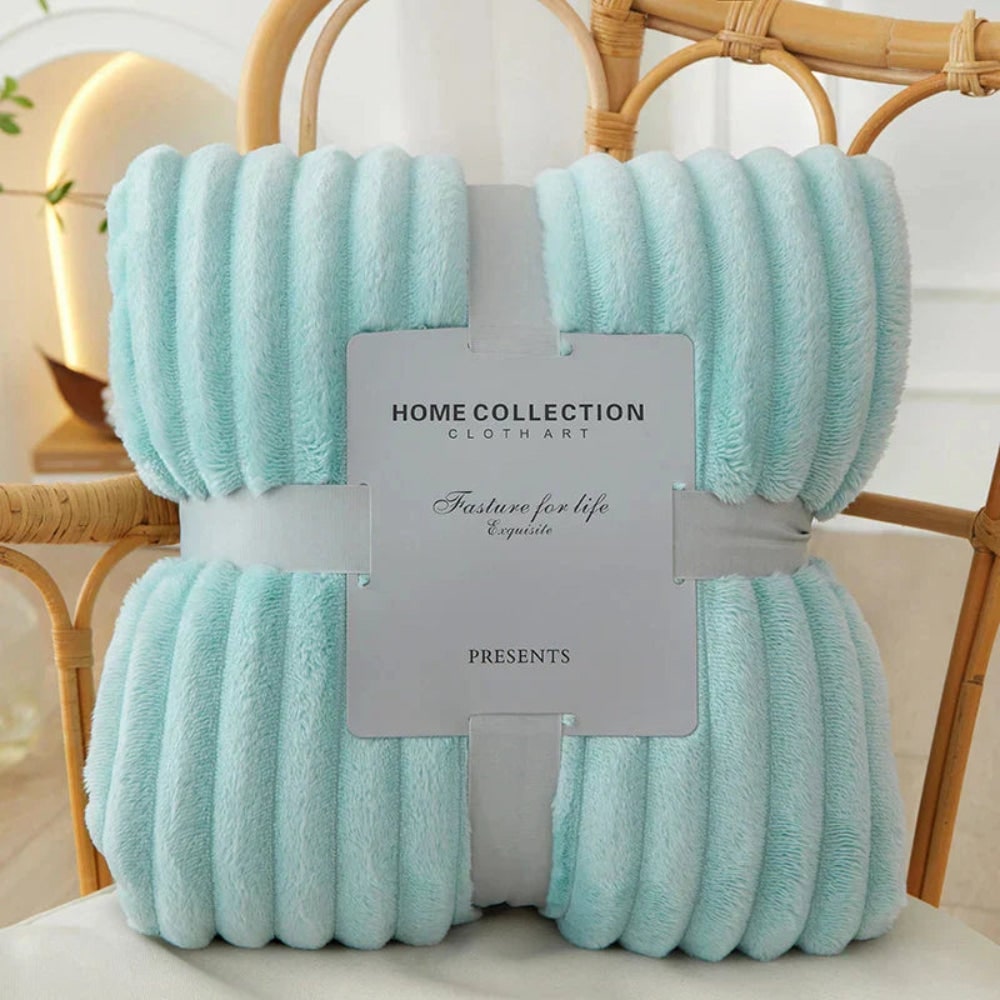 Soft Throw Blanket Cozy Striped Reversible Large Home - Image 8