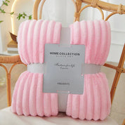 Soft Throw Blanket Cozy Striped Reversible Large Home - Image 9