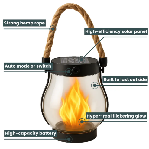Solar Flickering Flame Effect Outdoor Ambiance - Image 1