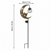 Solar Garden Stake Light Hummingbird and Moon Design - Image 2