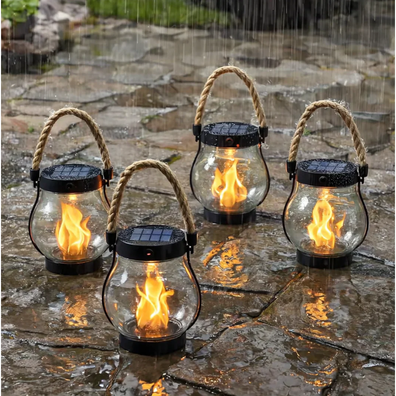 Solar Lantern Flickering Flame Effect Outdoor Lighting - Image 7