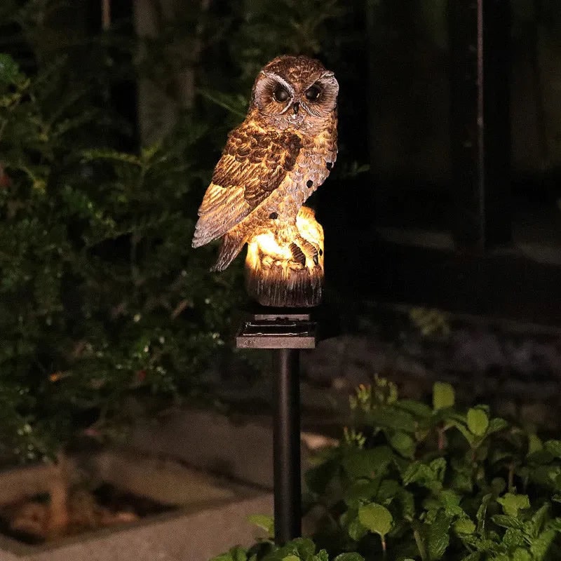 Solar LED Garden Light Outdoor Decor Owl Design Night Illumination - Image 1