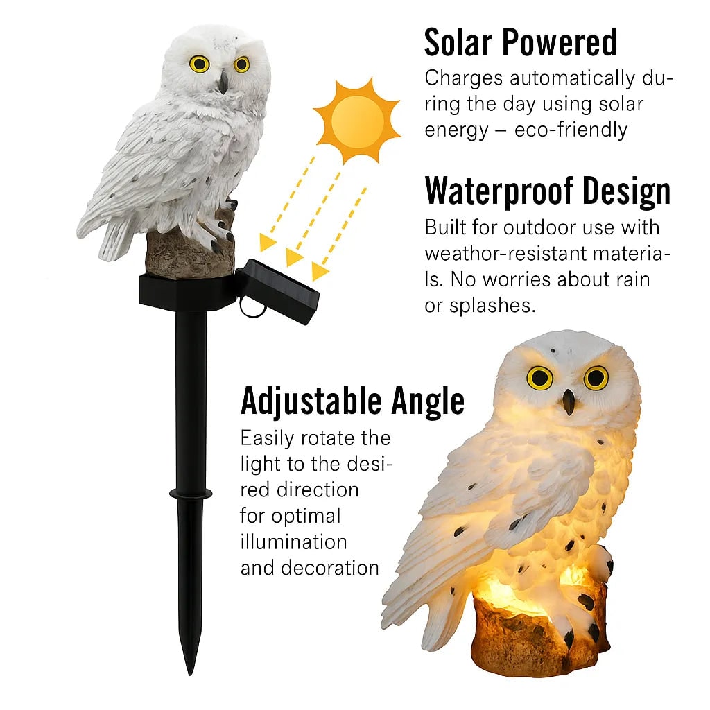 Solar LED Garden Light Outdoor Decor Owl Design Night Illumination - Image 6