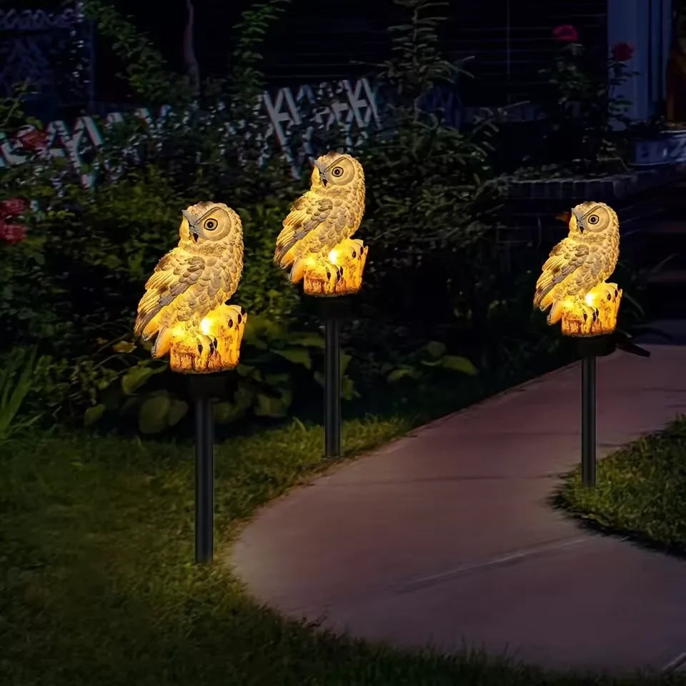 Solar LED Garden Light Outdoor Decor Owl Design Night Illumination - Image 9