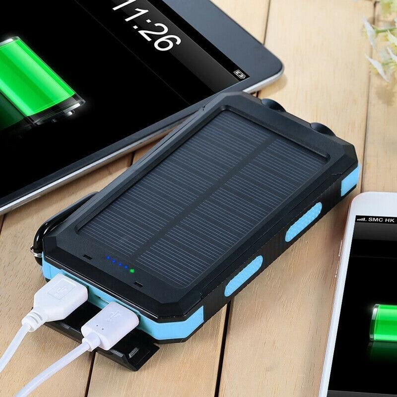 Solar Power Bank 20000mah Dual USB Charger Travel - Image 1