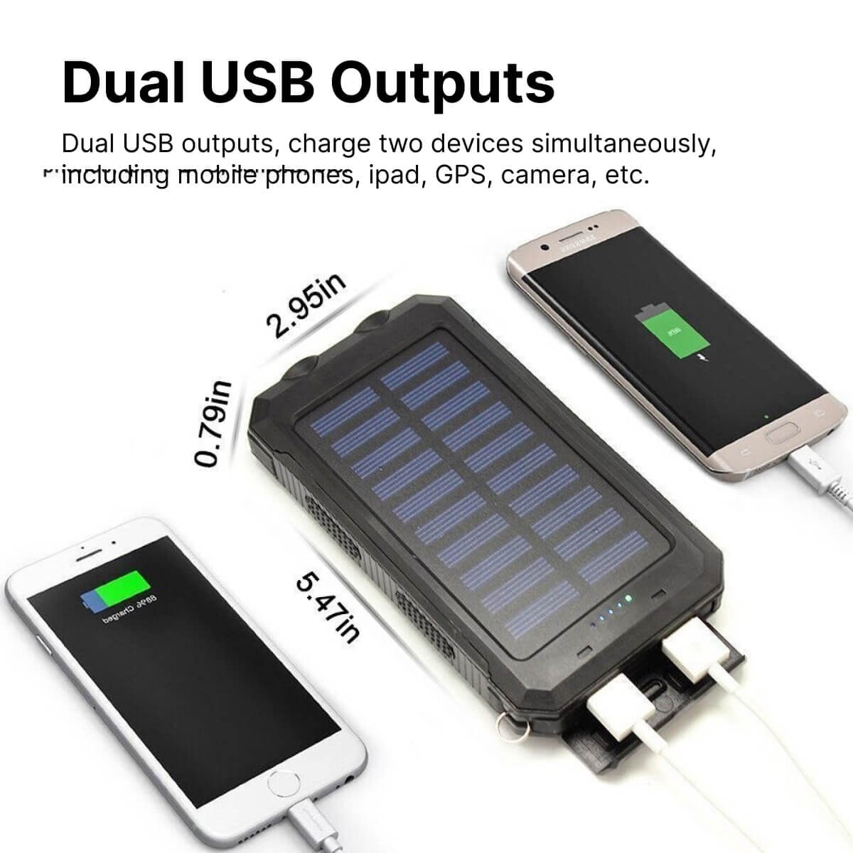 Solar Power Bank 20000mah Dual USB Charger Travel - Image 2