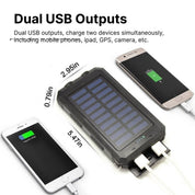 Solar Power Bank 20000mah Dual USB Charger Travel - Image 2