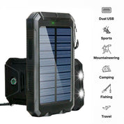 Solar Power Bank 20000mah Dual USB Charger Travel - Image 3