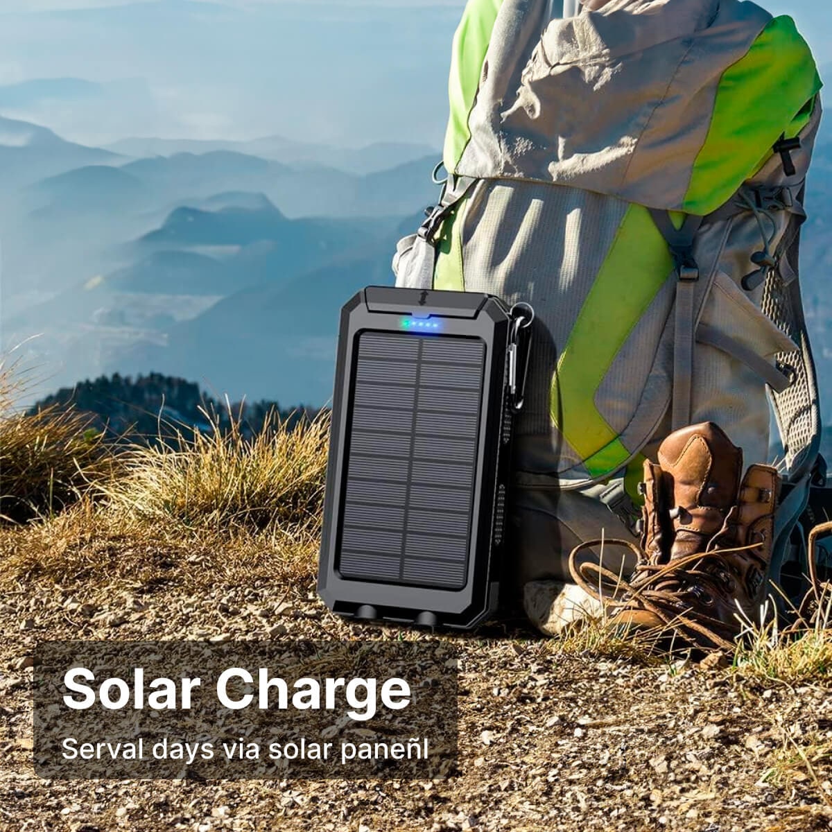Solar Power Bank 20000mah Dual USB Charger Travel - Image 7