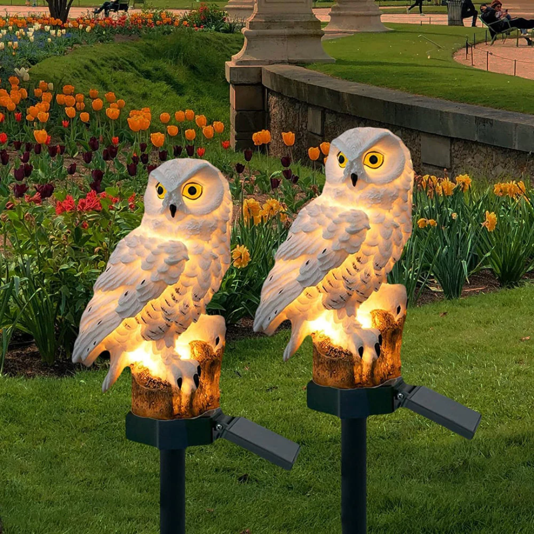 Solar Powered Garden Light Owl Design Outdoor Decor - Image 2