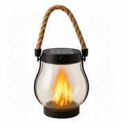 Solar Powered Outdoor Lantern Portable Design Flickering Flame - Image 3