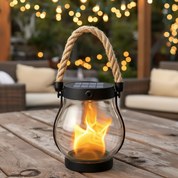 Solar Powered Outdoor Lantern Portable Design Flickering Flame - Image 5