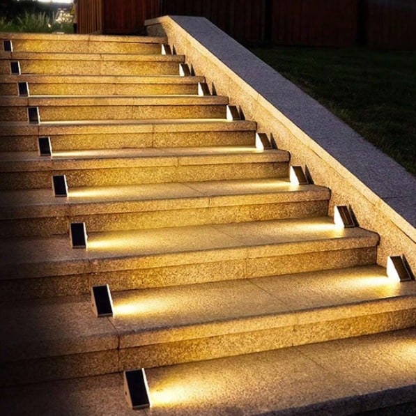 Solar Powered Stair Lights Outdoor Safety and Illumination - Image 1