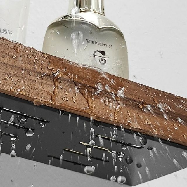 Solid Wood Bathroom Wall Shelf Storage & Organization Rustic Style - Image 7