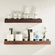 Solid Wood Bathroom Wall Shelf Storage & Organization Rustic Style - Image 8