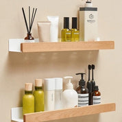 Solid Wood Bathroom Wall Shelf Storage & Organization Rustic Style - Image 9