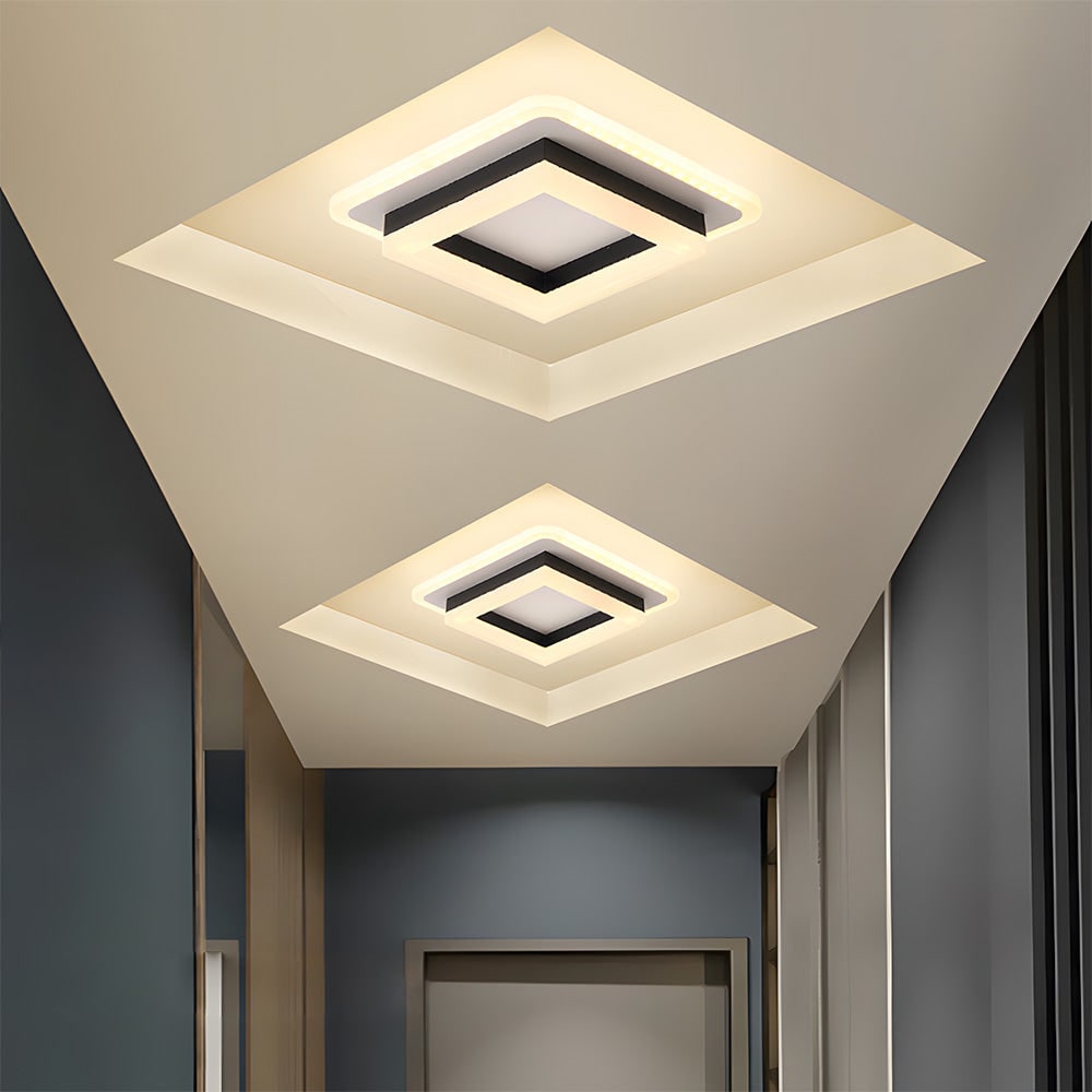 Square LED Ceiling Fixture Hallway Modern Design Trim - Image 5