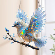 Stained Glass Bluebird Hanging Decor Home and Garden - Image 1