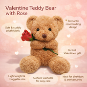 Stuffed Animal Plush Teddy Bear Cute Gift Rose Valentine - Image 3