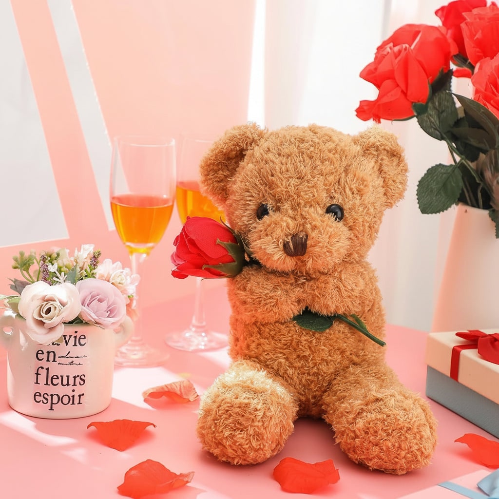 Stuffed Animal Plush Teddy Bear Cute Gift Rose Valentine - Image 5