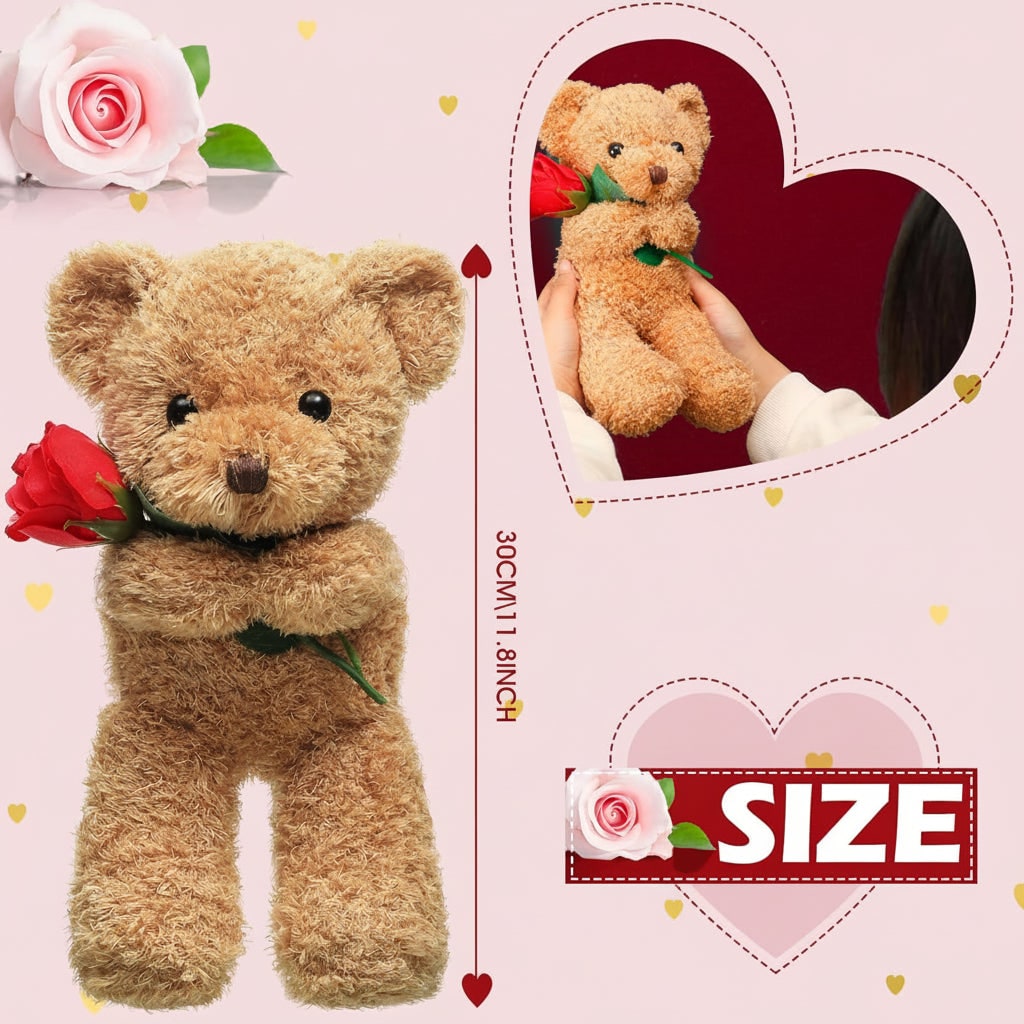 Stuffed Animal Plush Teddy Bear Cute Gift Rose Valentine - Image 7