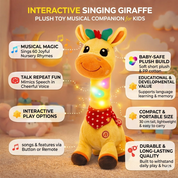 Stuffed Animal Plush Toy Cute Plush Interactive Giraffe - Image 3