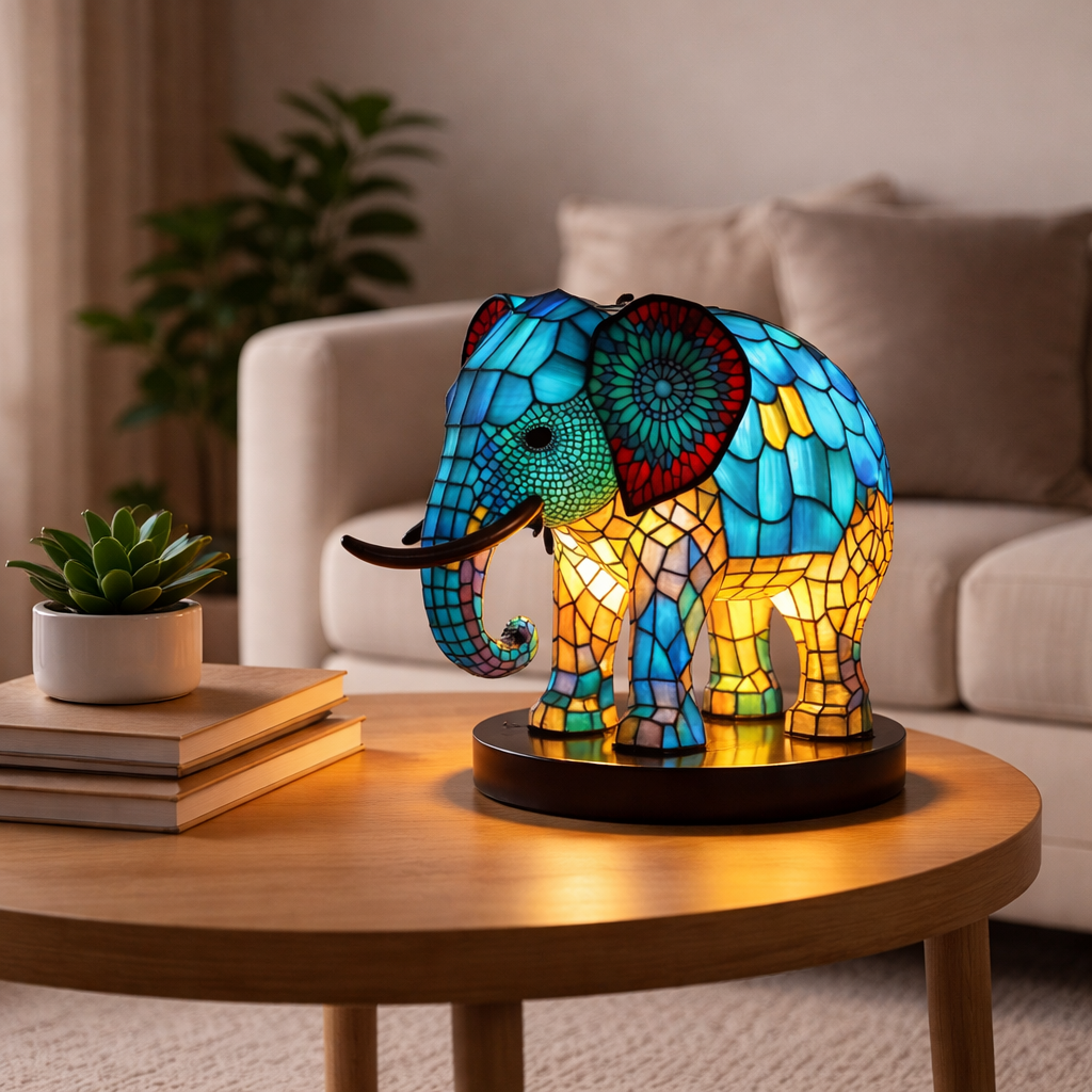 Table Lamp Ambient Light Decorative Stained Glass Design - Image 1
