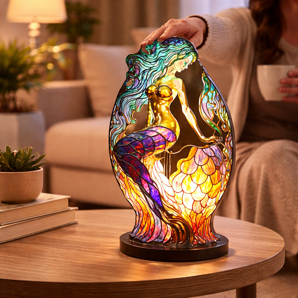 Table Lamp Ambient Light Decorative Stained Glass Design - Image 12