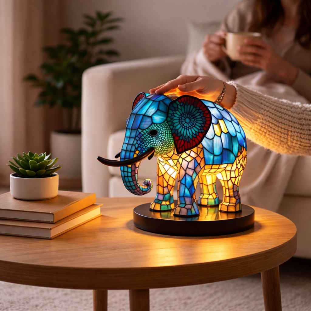 Table Lamp Ambient Light Decorative Stained Glass Design - Image 2