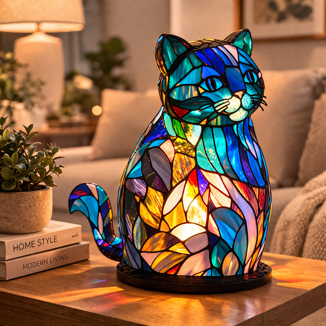 Table Lamp Ambient Light Decorative Stained Glass Design - Image 32