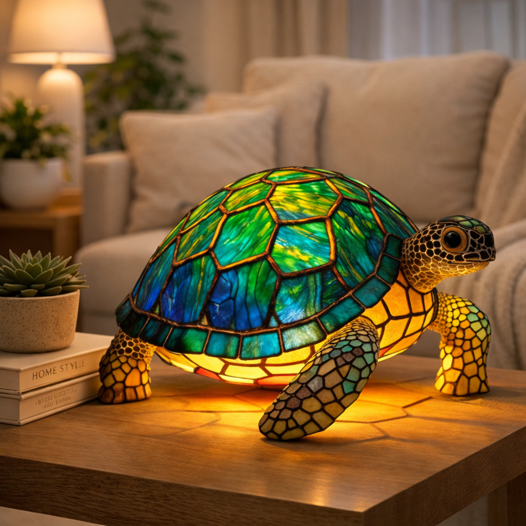 Table Lamp Ambient Light Decorative Stained Glass Design - Image 44