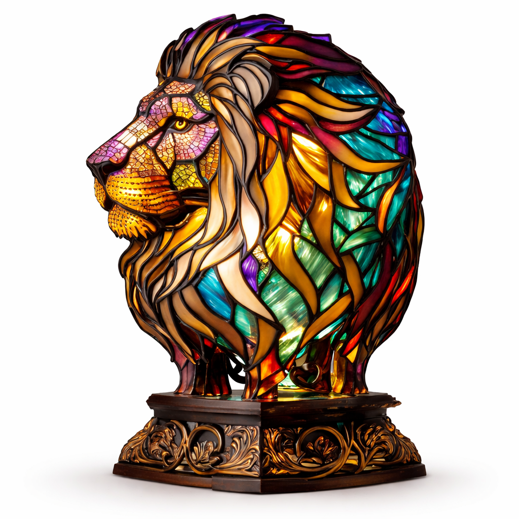 Table Lamp Ambient Light Decorative Stained Glass Design - Image 48