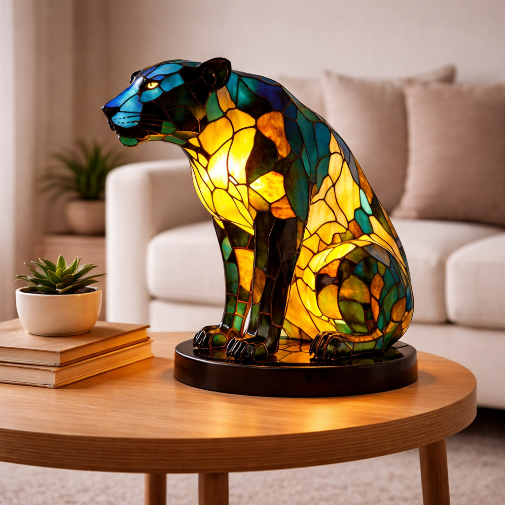 Table Lamp Ambient Light Decorative Stained Glass Design - Image 5
