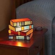 Table Lamp Stained Glass Lamp Book Stack Design Artistic Lamp - Image 1