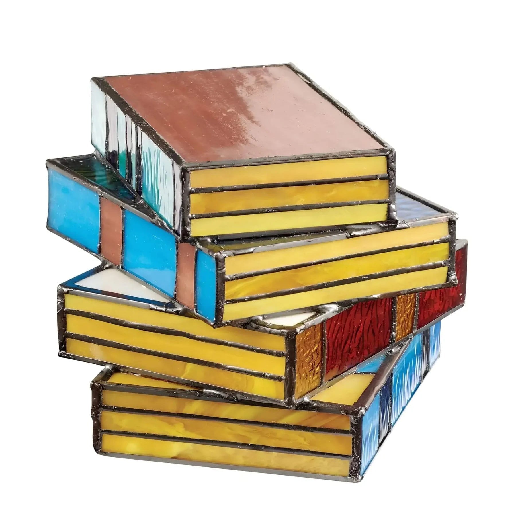 Table Lamp Stained Glass Lamp Book Stack Design Artistic Lamp - Image 4