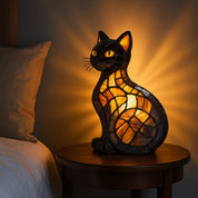 Table Lamp Stained Glass Lamp Decorative Cat Design - Image 1