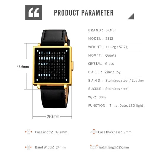 Textual Watch Metal Band and Modern Design - Image 9