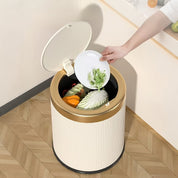 Trash Can Round Design Press Drop Lid Waste Bin - Image 10