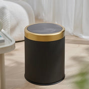 Trash Can Round Design Press Drop Lid Waste Bin - Image 13