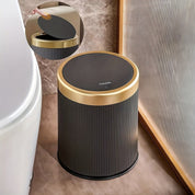 Trash Can Round Design Press Drop Lid Waste Bin - Image 5